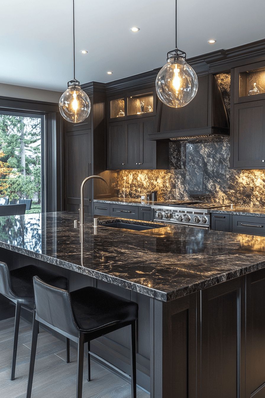 Black granite kitchen