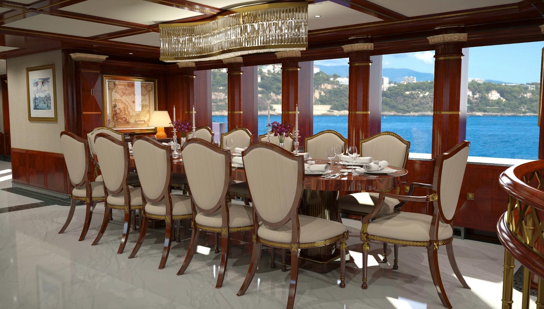 Yacht stone interior